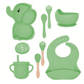 Vajilla en silicona Elefante Verde